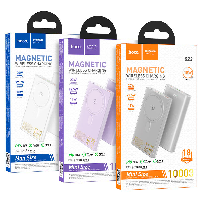 Power bank “Q22 Taurus” 22.5W wireless charging 10000mAh