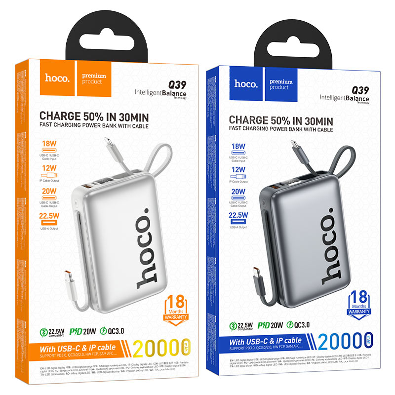Power bank “Q39 Eminente” 22.5W + PD20W 20000mAh