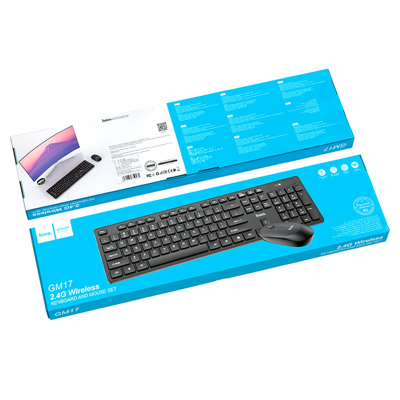 Keyboard + mouse set “GM17” wireless EN / RU.