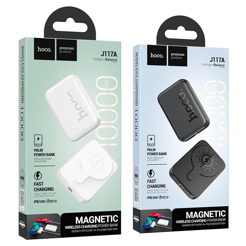 Power bank “J117A Esteem” PD20W + QC3.0 wireless charging 10000mAh