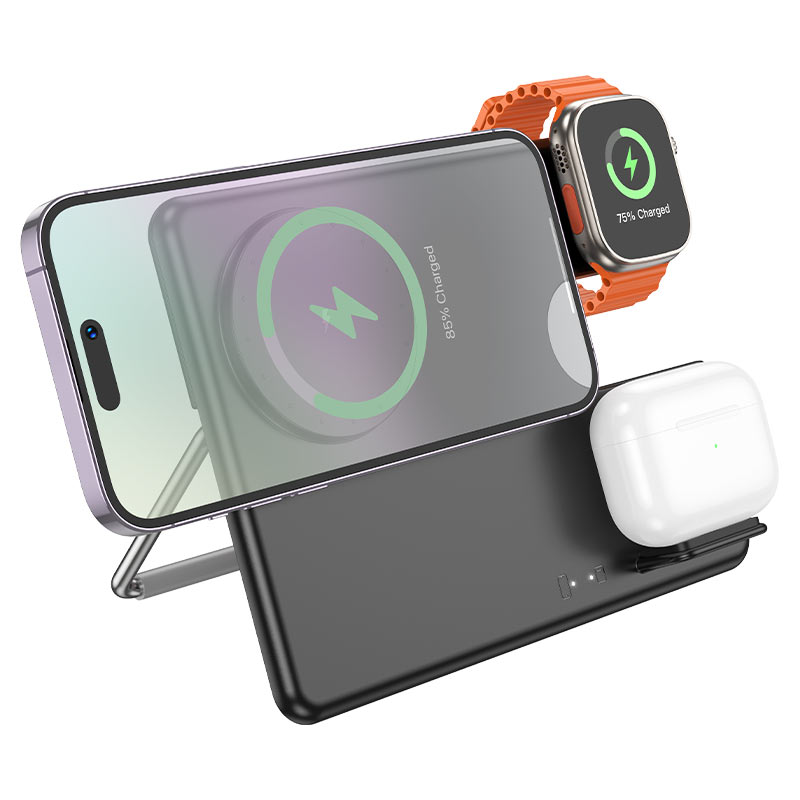 Wireless charger “CQ1 Geek” folding 3-in-1 magnetic.