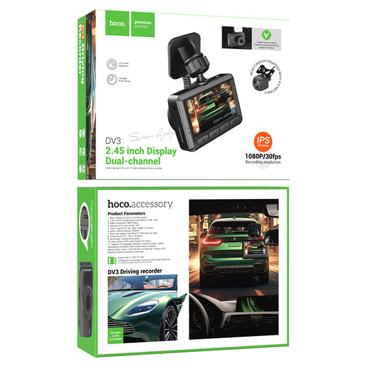 Dash cam “DV3” dual channel driving recorder
