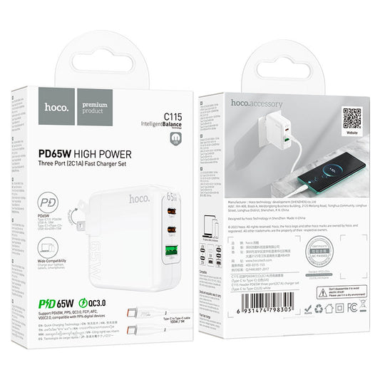 Wall charger "N30 Glory" PD65W+ QC3.0 EU