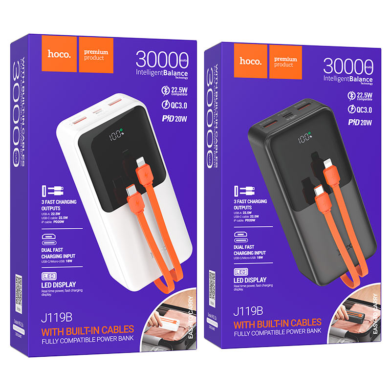 Power bank “J119B Sharp charger” 22.5W 30000mAh